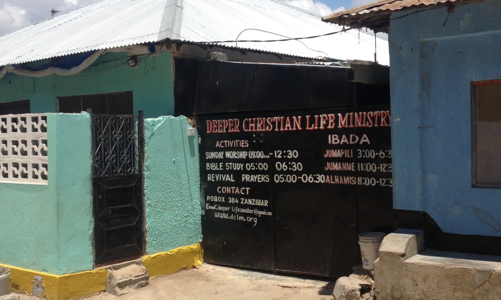 Christianity in Africa is growing through small-scale movements outside the major denominations. Deeper Christian Life Ministry in Zanzibar City is a Pentecostal church based close to the local population, in a residential building, with a small number of members.